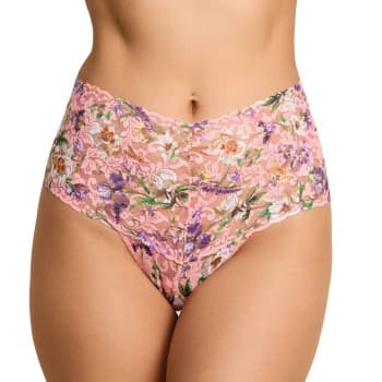 Hanky Panky Truser 2P Signature Lace Print Retro Thong Blomstret nylon One Size Dame