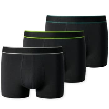 Schiesser 3P 95-5 Boxer Shorts Svart/Grønn bomull Medium Herre