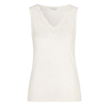 Damella Damella Bamboo Lace Tank Top Hvit Bambus Small Dame