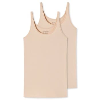 Schiesser Schiesser 2P 95-5 Organic Tank Top Beige bomull 50 Dame