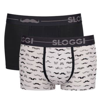 Sloggi Sloggi 4P Men GO Movember Hipster Svart/Hvit bomull Large Herre