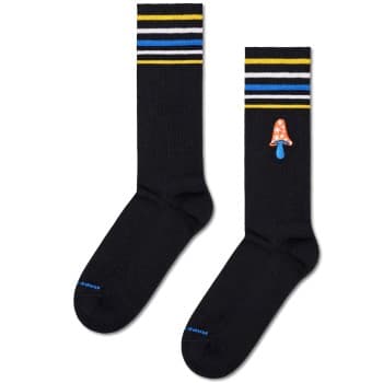Happy socks Strømper Fungis Gonna Funky Crew Sock Svart mønstret modal Str 41/46
