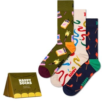 Happy socks Strømper 3P Happy Camper Socks Gift Set Mixed bomull Str 41/46