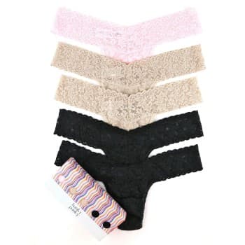 Hanky Panky Hanky Panky Truser 5P Signature Lace Low Rise Thong Svart/Rosa nylon One Size Dame