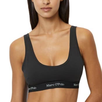 Marc O'polo Marc O Polo Scoop Neck Bralette BH Svart bomull X-Large Dame