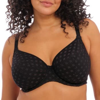 Elomi Bazaruto Underwire Plunge Bikini Top Svart polyamid K 75 Dame