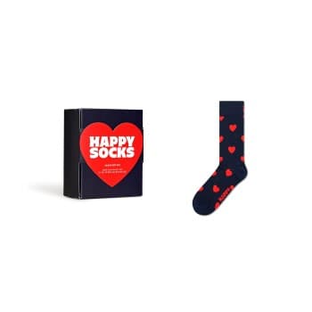 Happy Socks Happy socks Strømper Heart Sock Gift Box Marine mønster bomull Str 36/40