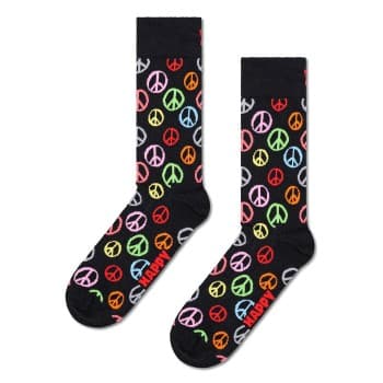 Happy Socks Happy socks Strømper Peace Sock Svart bomull Str 41/46