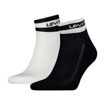Levi's Levis Strømper 2P Mid Cut Stripe Socks Svart/Hvit Str 43/46