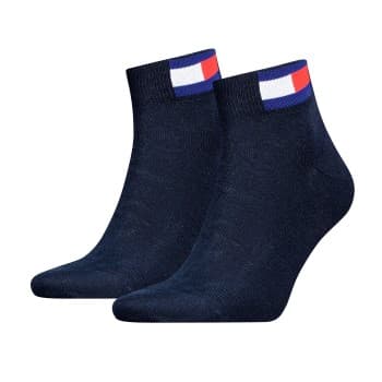 Tommy Hilfiger Tommy Men Uni Flag Quarter Sock Strømper 2P Marine Str 39/42