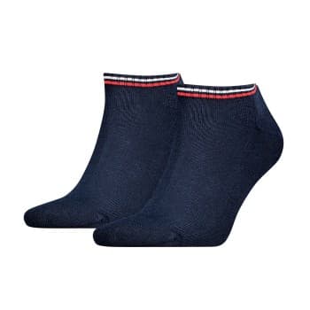 Tommy Men Uni TJ Iconic Sneaker Sock Strømper 2P Marine bomull Str 39/42
