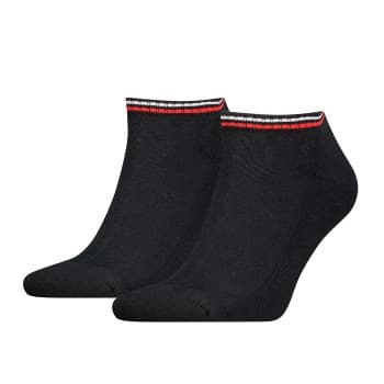 Tommy Men Uni TJ Iconic Sneaker Sock Strømper 2P Svart bomull Str 35/38