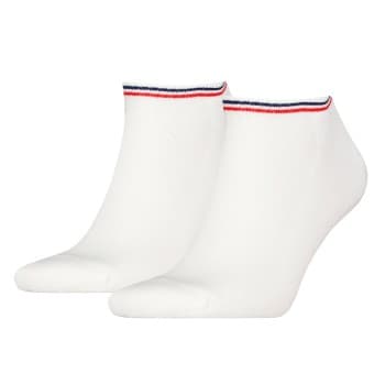 Tommy Men Uni TJ Iconic Sneaker Sock Strømper 2P Hvit bomull Str 35/38
