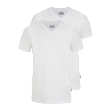 Jockey Jockey 2P V-Neck T-Shirt Hvit bomull 3XL Herre
