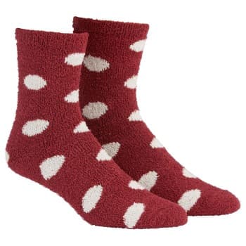 Damella Strømper Fluffy Socks Rød/Hvit polyester Str 35/38 Dame