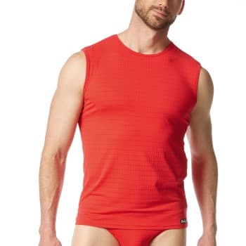 Bruno Banani Bruno Banani Check Line 2 0 Tanktop Rød polyamid X-Large Herre