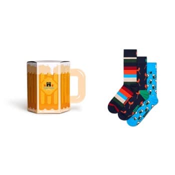 Happy Socks Happy socks Strømper 3P Wurst And Beer Gift Set Marine bomull Str 41/46