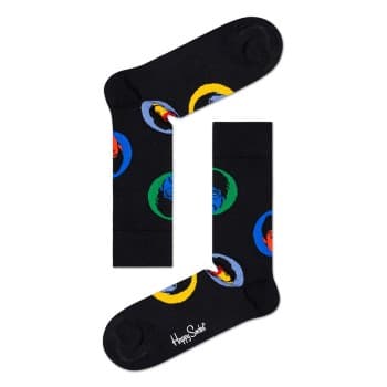 Happy socks Strømper Beatles Bright Spot Sock Svart mønstret bomull Str 41/46