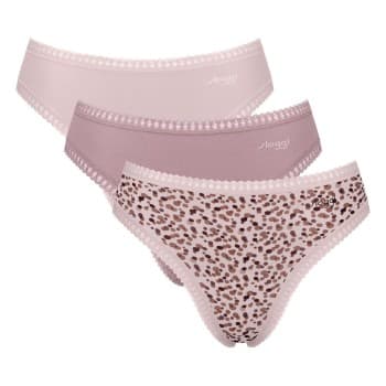 Sloggi Truser 3P GO Crush High Leg Briefs Sand/rosa bomull X-Small Dame