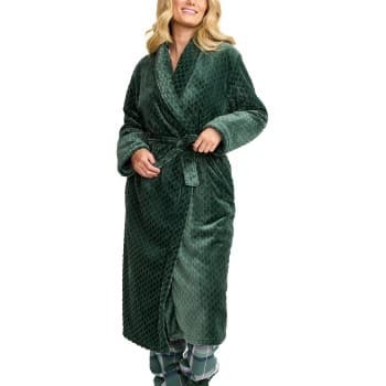 Damella Damella Jaquard Fleece Dressing Gown Grønn polyester XX-Large Dame