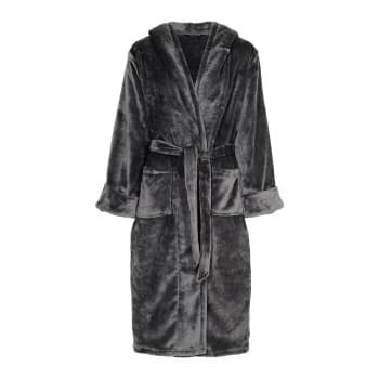 Decoy Decoy Long Terry Robe With Hood Grå polyester XX-Large Dame