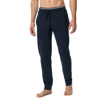 Schiesser Mix and Relax Long Pants With Cuffs Mørkblå bomull Medium Herre