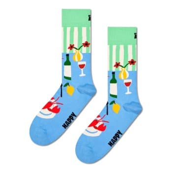 Happy Socks Happy socks Strømper Dinner Sock Lysblå bomull Str 36/40