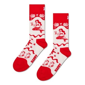 Happy Socks Happy socks Strømper Mermaid Sock Hvit/Rød bomull Str 41/46