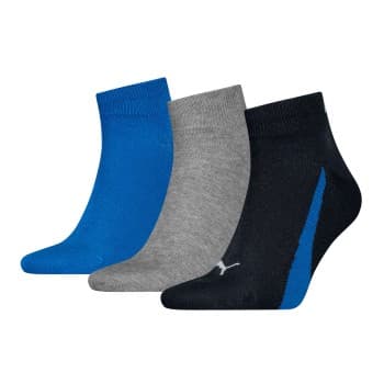 Puma Puma Strømper 3P Lifestyle Quarter Socks Svart/Blå Str 39/42