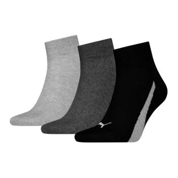 Puma Puma Strømper 3P Lifestyle Quarter Socks Svart/Grå Str 35/38