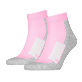 Puma Puma Strømper 2P BWT Cushioned Quarter Sock Rosa/Grå Str 35/38