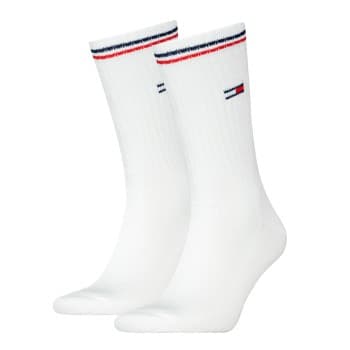 Tommy Hilfiger Tommy Uni TJ Iconic Crew Socks Strømper 2P Hvit Str 39/42