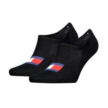 Tommy Hilfiger Tommy Uni TJ Flag Footie Socks Strømper 2P Svart Str 35/38