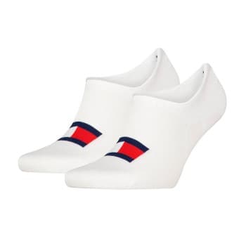 Tommy Hilfiger Tommy Uni TJ Flag Footie Socks Strømper 2P Hvit Str 35/38