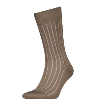 Tommy Hilfiger Strømper Premium Rib Crew Socks Brun Str 47/48 Herre