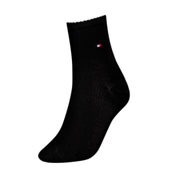 Tommy Hilfiger Tommy Hilfiger Strømper Women Premium Rib Short Socks Svart Str 35/38 Dame