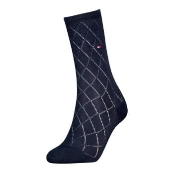 Tommy Hlfiger Women Premium Argyle Socks Strømper Marine Str 39/42 Dame