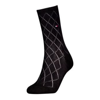 Tommy Hlfiger Women Premium Argyle Socks Strømper Svart Str 35/38 Dame