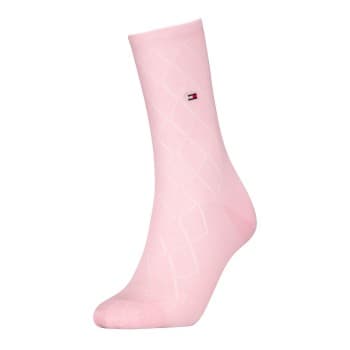 Tommy Hlfiger Women Premium Argyle Socks Strømper Lysrosa Str 35/38 Dame