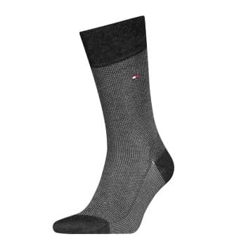 Tommy Hilfiger Strømper Men Premium Birdseye Socks Mørkgrå Str 45/46 Herre