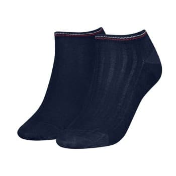 Tommy Hilfiger Strømper 2P Women Shine Sneaker Socks Marine Str 35/38 Dame