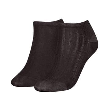 Tommy Hilfiger Strømper 2P Women Shine Sneaker Socks Svart Str 35/38 Dame