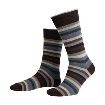 Amanda Christensen Strømper True Block Stripe Ankle Sock Svart/Blå Str 47/50