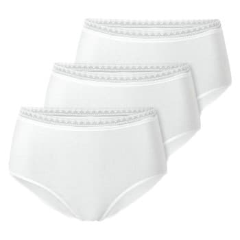 Schiesser Truser 3P Modern Lace Rio Midi Brief Hvit bomull 36 Dame