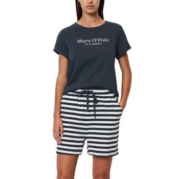 Marc O'polo Marc O Polo Lounge Short Pyjama Set Hvit/Marine bomull X-Large Dame