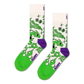 Happy Socks Happy socks Strømper Hyper Dragon Sock Hvit Mønster bomull Str 41/46