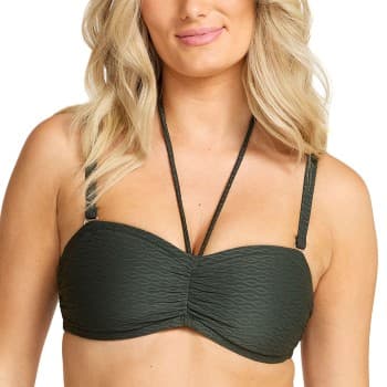 Damella Damella Olivia Textured Padded Bikini Bra Mørkgrørnn nylon 38 Dame