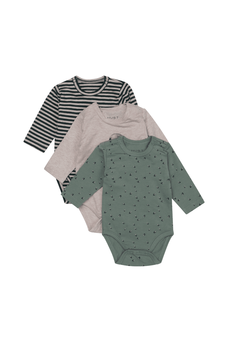 Hust and Claire Base Body 3-pak Green foam (56 / 1-2 mnd)