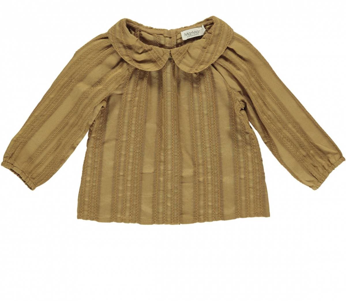 Marmar Copenhagen Sennepsgul Marmar Tully Striped Anglaise Bluse (92 / 2 år)