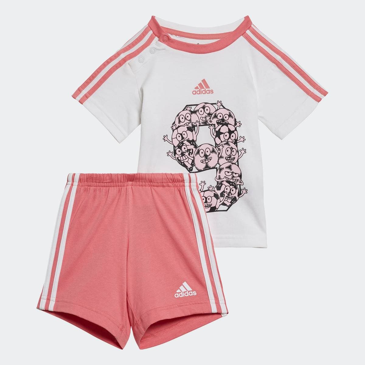 Adidas Rosa/Hvit Adidas 3S SP Sett (74 / 9 mnd)